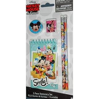 6PC Disney Mickey Mouse Kids Stationery Set Pencil Rubber School Kit Gift  UK NEW