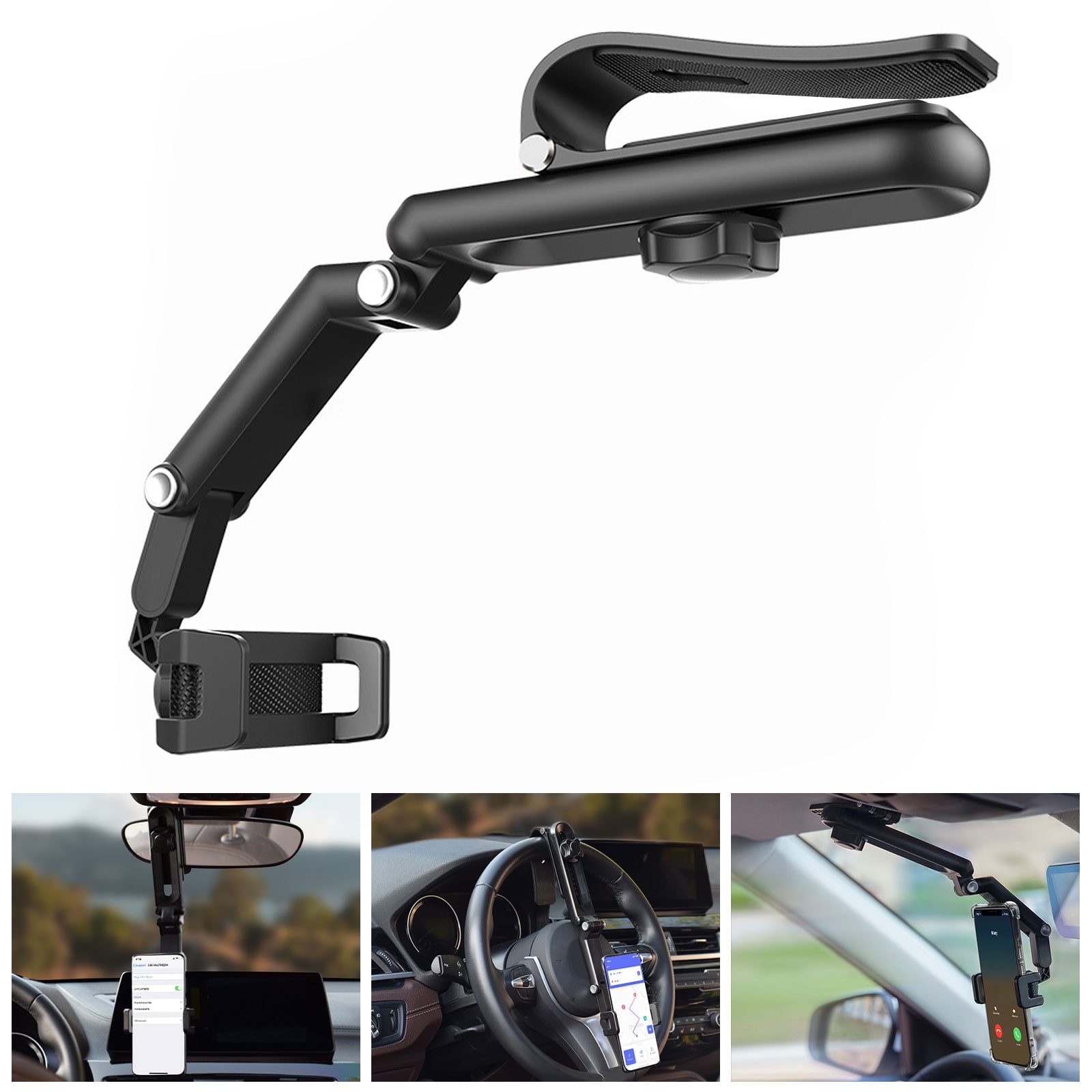 Car Phone Mount, TSV Sun Visor Phone Holder for Car, Universal Clip 360