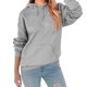 thumbnail image 1 of Gibobby Sudadera de mujer, 2023 Sudaderas con capucha y cuello redondo para mujer, diseño de suéter suelto de manga larga(Gris,M), 1 of 4