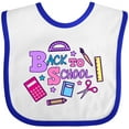 thumbnail image 3 of Inktastic Back to School with School Supplies Girls Baby Bib, 3 of 4