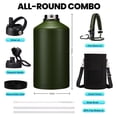 thumbnail image 5 of 128 oz Stainless Steel Water Bottles - 1 Gallon Insulated Water Bottle with Straw, Metal Gallon Water Canteen Keep Cold-48h & Hot-12h, Army Green, 5 of 10