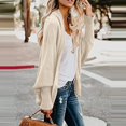 thumbnail image 3 of Ikevan Women Long Sleeve Knit Winter Cardigan Sweater Solid Color Coat Beige 4(One size), 3 of 6
