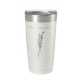 thumbnail image 1 of Lake Champlain Map Tumbler Travel Mug Insulated Laser Engraved Coffee Cup Vermont New York Canada 20 oz White, 1 of 1
