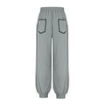 thumbnail image 6 of ManxiVoo Women Casual Wide Leg Pants with Pockets Soft Lounge Drawstring Trousers for Daily Use XXL Size Grey, 6 of 6