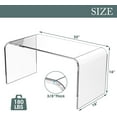 thumbnail image 3 of Royalcraft Acrylic Coffee Table with PVC Cover Protector, 32" L x 16" W x 16'' H Modern Waterfall Coffee Table for Living Room, Clear Rectangle Lucite Table with Round Edges, 3 of 9