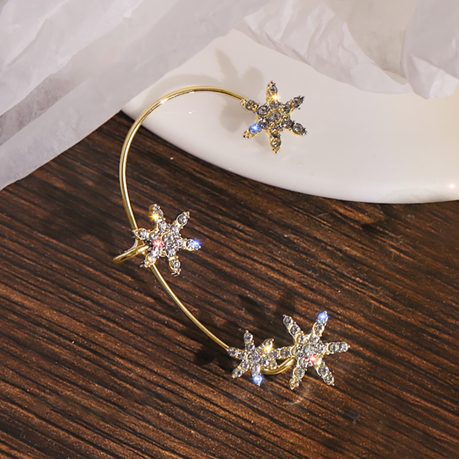 Bridal Rhinestone Opal Oval Shape Clip on Earrings for Women Charm Jewelry No Hole Ear Clip Bridal Rhinestone Opal Oval Shape Clip on Earrings for Women Charm Jewelry No Hole Ear Clip