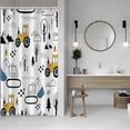 thumbnail image 2 of Kids Shower Curtain for Bathroom, Cartoon Excavator Shower Curtain Set with Hooks Construction Car Leaves Trees Waterproof Fabric Shower Curtains for Dorm RV Stall Hotel 36\u201dWx72\u201dL, 2 of 6