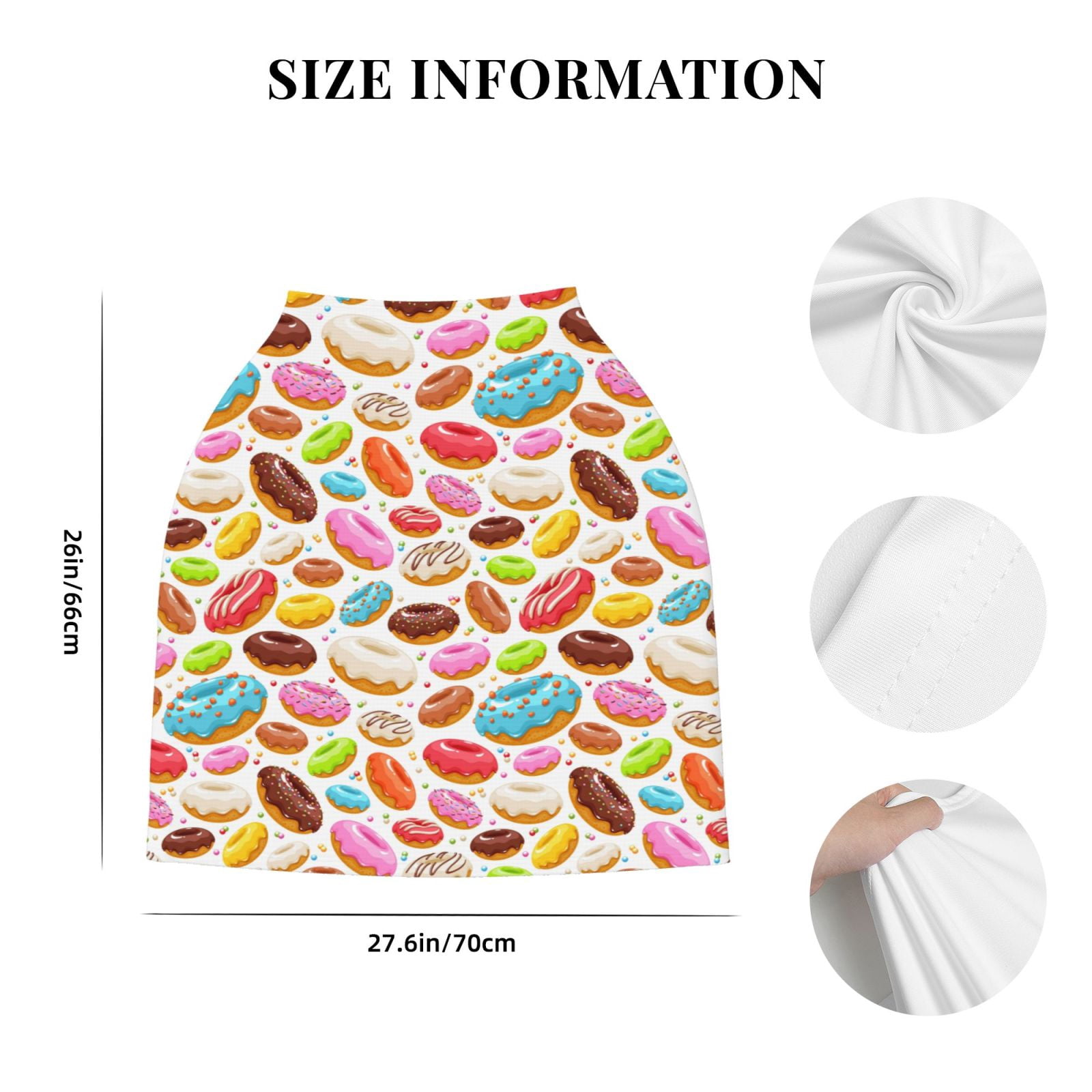 Fotbe Color Donut Pattern Car Seat Covers for Babies, Nursing Breastfeeding Cover Infant Carseat Canopy, Soft Stretchy Carrier Cover