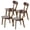 Walnut, variant on 100% Natural Solid Wood Dining Chair Mid Century Modern Kitchen Chair with Curved Backrest Adjustable Foot Pads Walnut Dining Room Living Room Study Chair, Walnut