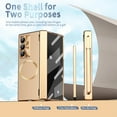 thumbnail image 4 of ELEHOLD For Samsung Galaxy Z Fold 7 Magnetic Case Cover with Stylus and Screen Protector Included, Shockproof Anti-Scratch Anti-Fingerprint Hard PC Magnetic Wireless Charging Case,Gold, 4 of 10