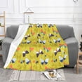 thumbnail image 2 of XMXT Throw Blanket, Cartoon Green Butterfly Design Machine Washable Blankets for Sofa, 60 x 50 inches, 2 of 9
