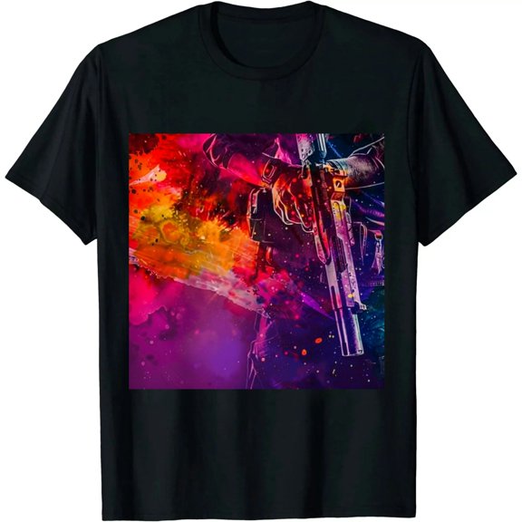 Qinduosi Unisex Men's and Women's Shirts Unisex Fashion Tees Graphic Adults T-Shirts Tops Size S-XXL Black