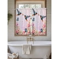 thumbnail image 4 of Pink Flower Living Room Curtains 2 Panel, Spring Floral Elegant Butterflies Birds Farmhouse Cafe Window Treatment, Farmhouse Bedroom Bathroom Kitchen Curtains Drapes 104"x45", 4 of 6