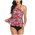 thumbnail image 2 of WREESH Women Floral Print Swimsuit Set Split Bathing Two-Piece Suit Bikini, 2 of 9