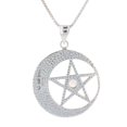 thumbnail image 4 of Jewelry Trends Sterling Silver Celtic Moon and Star Pentacle Pendant with Moonstone on Chain Necklace, 4 of 9
