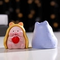 thumbnail image 4 of Vivid Posture Non-fading Decorative Hand-crafted Blanket Nerd Pig Small Statue - Pig Ornament - Smooth Surface Cartoon Shape - Home Supply, 4 of 8