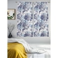 thumbnail image 3 of Blue Floral Sheer Curtains 63 Inch Length 2 Panels Set Window Treatments, Spring Botanical Flowers Leaves Vintage Rod Pocket Semi Curtains for Living Room/Bedroom/Kitchen Décor, 104"W x 63"L, 3 of 7