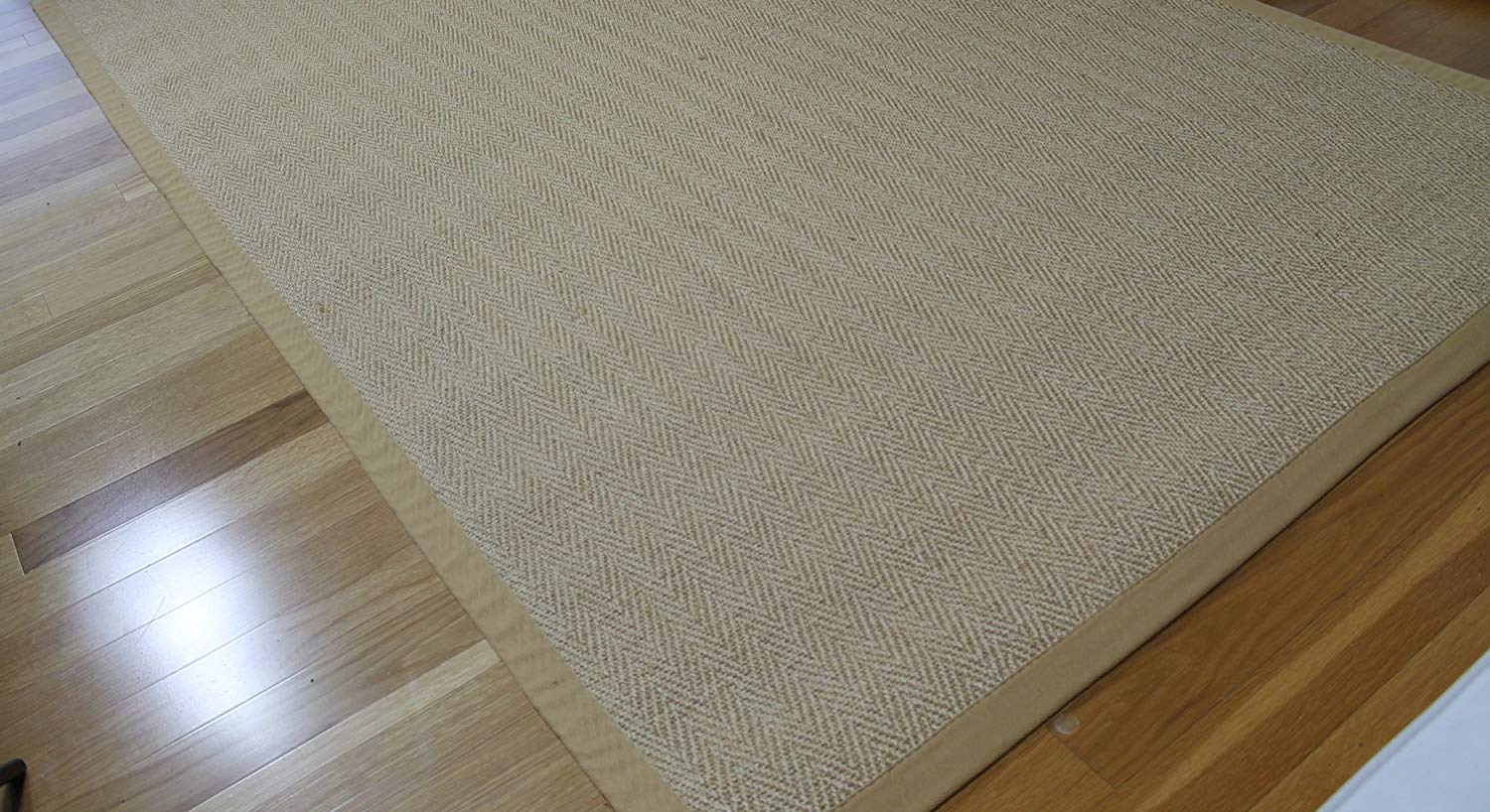 A1HC Sisal Rug Natural Fiber Area Rug Non-Skid Latex Backing Sisal Rug for Entryway, Dining or Living Room BeigeHerringbone Rug Various Sizes Beige- 8'x10'
