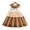 Camel, variant on LYMAYTER Girls Casual Dress Toddler Mesh Tiered Sleeveless Dress Little Girls Contrast Collar Lightweight Summer Wear