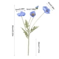 thumbnail image 3 of Blue Artificial Flower Stem 4 Heads Lifelike Silk Poppy For Wedding Home Party Table Centerpiece Bouquet 22.8 Inch, 3 of 6