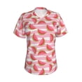 thumbnail image 2 of Uemuo Sweet Watermelon Printed Women's Classic V-Neck T-Shirt - Soft, Breathable, Moisture-Wicking, Perfect for Casual, Office, Travel, and Everyday Wear-Small, 2 of 5