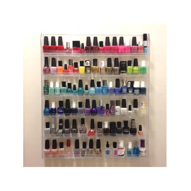 Clear 6 Tiers Professional Acrylic Nail Polish Wall Rack