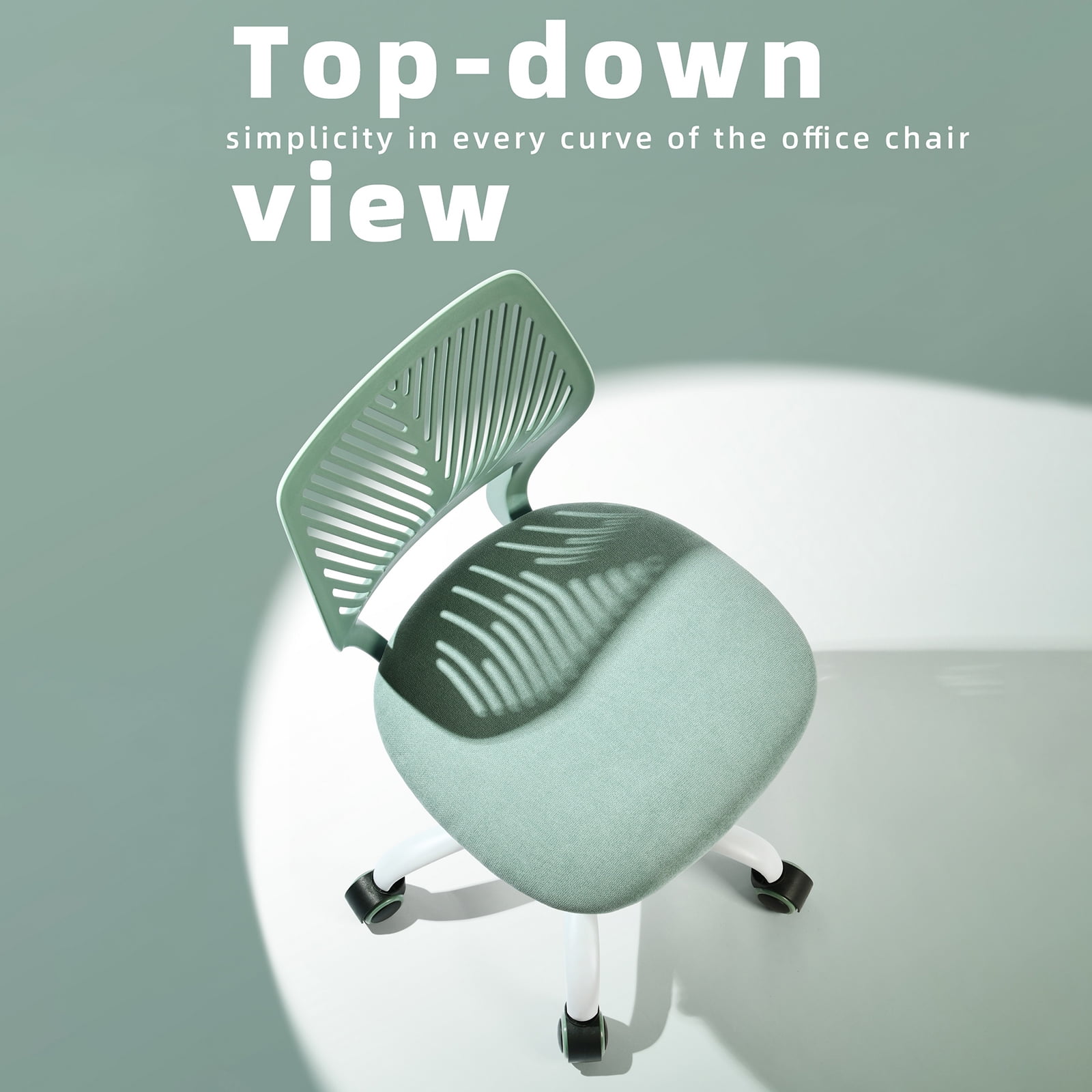 Homy Casa Adjustable Teen Desk Chair with Wheels, Swivel Task Chair with Mesh Back, Morandi Aqua