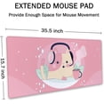 thumbnail image 2 of Extended Mouse Pad, XXL Gaming Mouse Pads, Large Big Mousepad Laptop Computer Keyboard Mat Desk Pad with Non-Slip Base Stitched Edge for Gaming Office, 35.4 x 15.7 inch, Cute Cat, 2 of 6