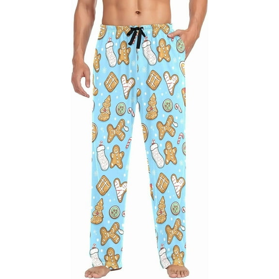 Faty-T Mens Pajama Pants Gingerbread Man Custard Tart Pajama Pajama Pants Basics Sleep Pajama Lounge Pant