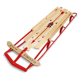 Flexible Flyer 1060 Metal Runner Steel & Wood Snow Slider Sled, 60