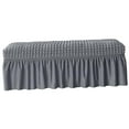 thumbnail image 4 of Housse de Banc, Protège-Étui Extensible, Housses de Chaise Élastiques, Coussin de Banc de Piano Gris, 4 of 8