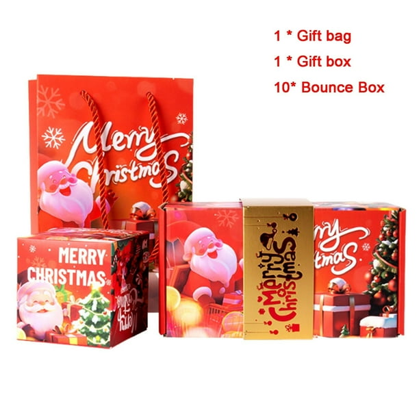 Caja sorpresa navideña | Caja de regalo desplegable con diseño de Papá Noel | Perfecta para sorpresas navideñas y pequeños regalos