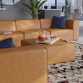 thumbnail image 2 of Modular Sectional Sofa Couch, Tan, Vegan Leather, Living Kitchen Cafe Bistro Hospitality Restaurant, Modern Contemporary HB33469, 2 of 15