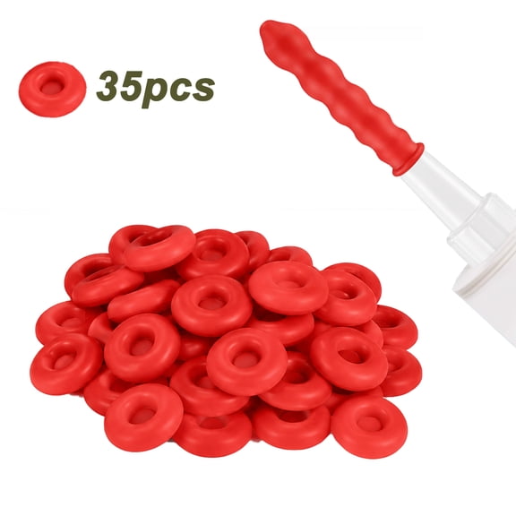 Deally 35 Pieces Caulk Cap Caulk Saver Finishing Tool Tube Covers Tube Caps for Sealing and Preserving, Red