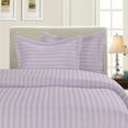 thumbnail image 1 of 3-Piece Striped Duvet Cover Set, 1500 Thread Count, Button Closure - Cooling, Breathable Material- Wrinkle, Fade, Stain Resistant, Full/Queen, Lilac, 1 of 1