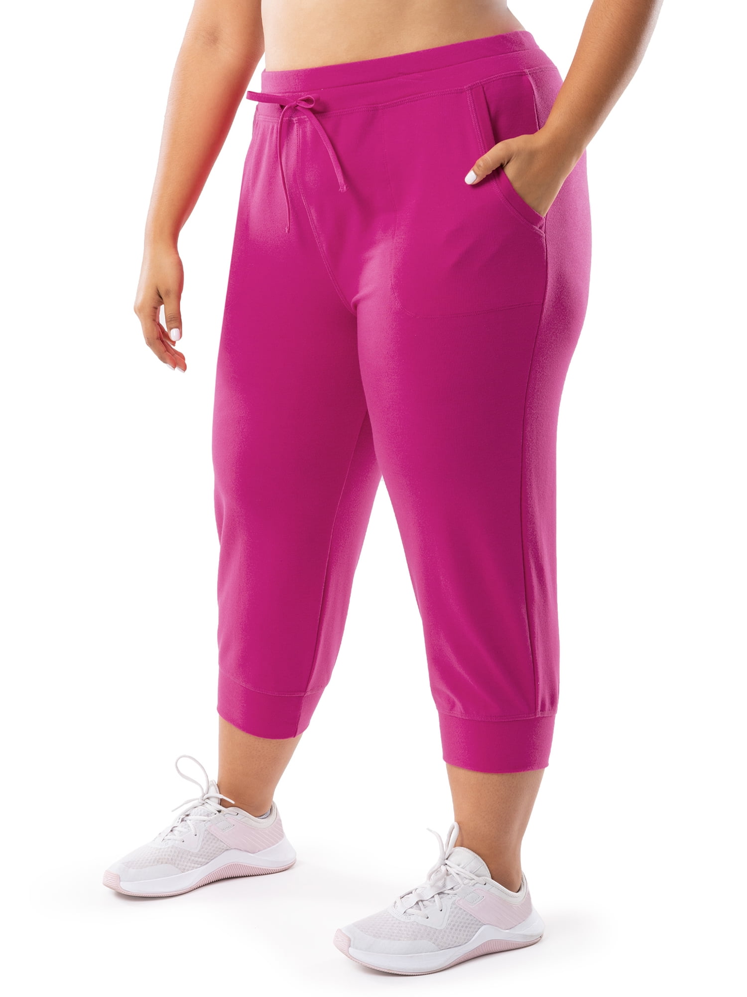 Icyzone Women's French Terry Jogger Lounge Sweatpants Active Capri