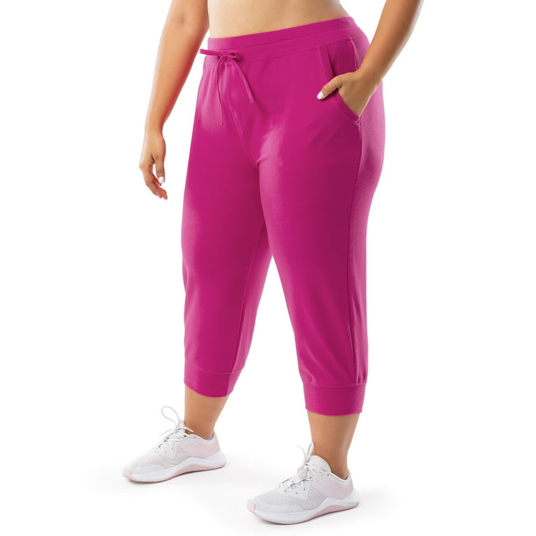 Athletic Works Women's and Women's Plus French Terry Athleisure Capri Jogger  Pants 