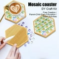 thumbnail image 4 of DIY Mosaic Tile Coaster Craft Kit, Wooden Cup Mat Making Set with Colorful Mosaics, Beginner-Friendly Arts & Crafts Gift Kit for Valentine’s Day & Anniversary, 4 of 5