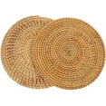 thumbnail image 1 of 2 manteles individuales redondos tejidos resistentes al calor para mesa, tetera y taza de té., 1 of 8