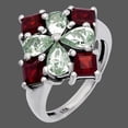 thumbnail image 6 of Prasiolite (Green Amethyst) & Garnet 925 Sterling Silver Ring s.6 Jewelry DGR1137_A_6 R-1021, 6 of 7