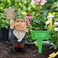 thumbnail image 6 of HomeKingdee Funny Stop Garden Gnome - Resin Statue with Stop Sign, Humorous Outdoor Decor for Yard, Garden, Patio, Dog Poop Area & Trash Can Guardian, 6 of 9