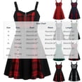 thumbnail image 4 of QATAINLAV Woman Gothic Plaid Mini Dress O-Ring Front Zip A-Line Gothic Dresses Halloween Cosplay Costume, 4 of 9