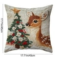 thumbnail image 3 of 18x18 Inch Christmas Throw Pillow Cover 2D Printing Reindeer Snowflake Holiday Decorative Cushion Case, Removable Protector for Sofa Couch Bed, Festive Winter Home Accent, 3 of 7