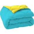 thumbnail image 7 of D.N.G. BEDDINGS 5 Piece Luxury Reversible Diamond Pattern Comforter Set Premium Super Soft, All Season 800 TC, 100% Egyptian Cotton Twin/Twin XL Size Yellow-Turquoise Blue Color, 7 of 7