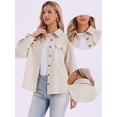 thumbnail image 2 of DARING DIVA Women's Turn-Down Collar Long Sleeve Button Down Jacket S Apricot, 2 of 6