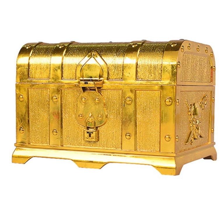 1pc Retro Treasure Box with Lock Toys for Party Favors Props