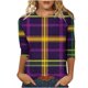 thumbnail image 3 of TaTaai Carnival Women's Casual Print Round Neck 3/4 Sleeve T-Shirt Loose Top Gift, 3 of 5