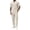Khaki Set for Men, variant on Mrmaere Men's Suit Set Loose Solid Pattern For Various Types Versatile Design For Multiple Occasions Black L