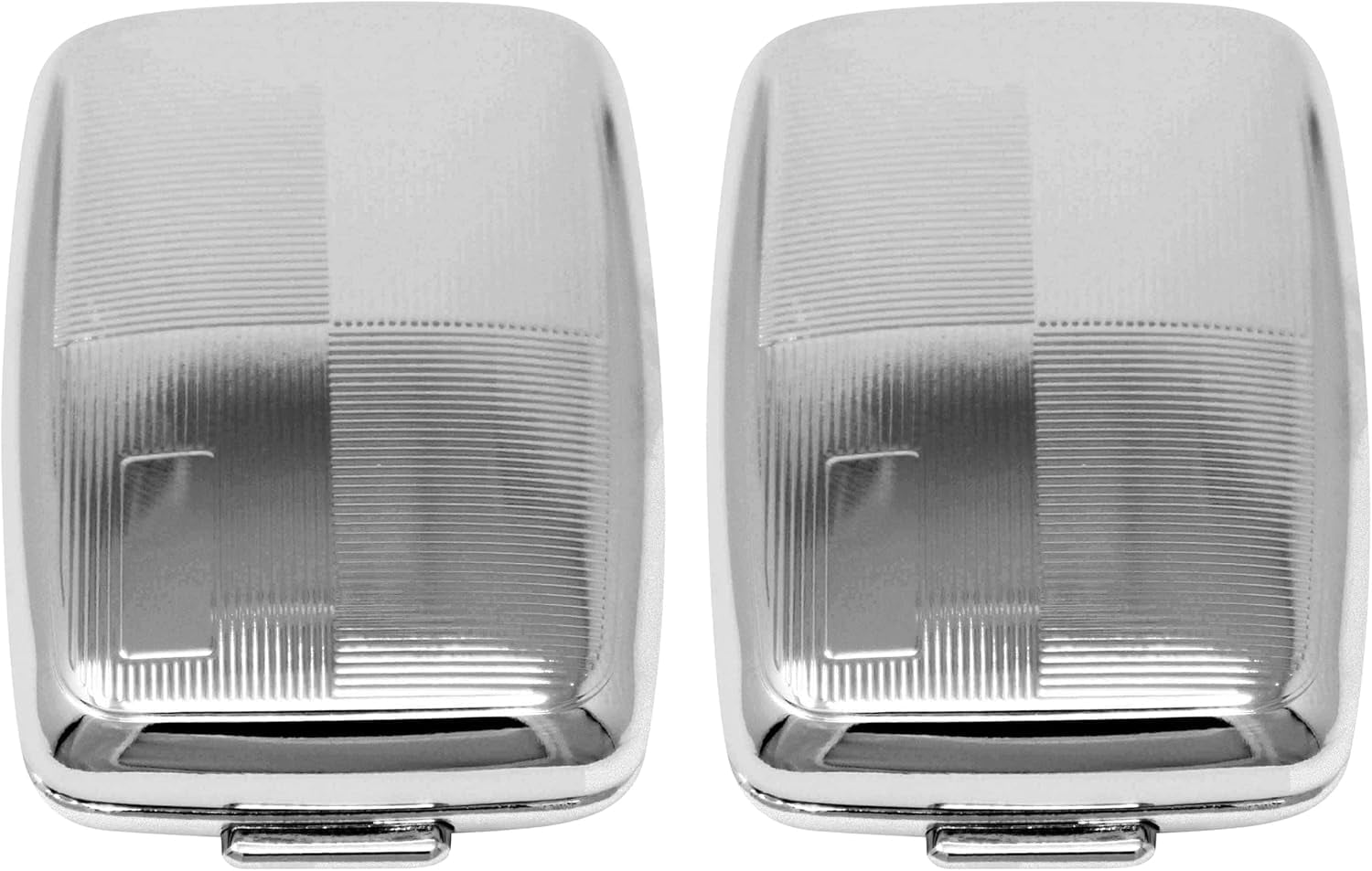 Set of 2 Etched Rectangular Pocket Purse Pill Box & Organizer With Dual Compartments (Four Square - Engraveable)