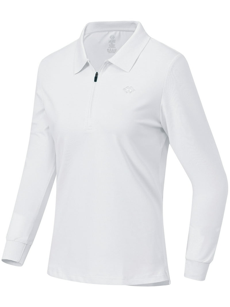 Mofiz Women's Golf Polo Shirt Long Sleeves Zip Up Sport